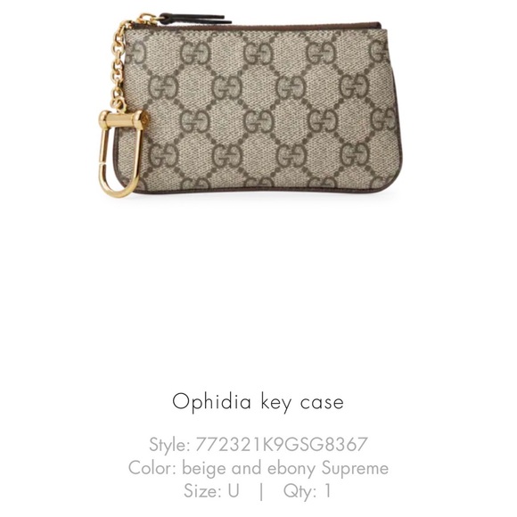✨100% AUTHENTIC GUCCI OPHIDIA BROWN KEY POUCH LIKE NEW/USED (DISCONTINUED)✨W/BOX - Picture 3 of 13